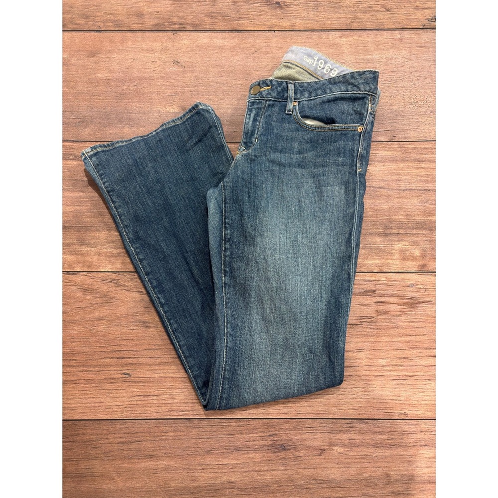 Gap 1969 Curvy Flare Jeans Medium Wash Denim Blue Size 29 8 Regular